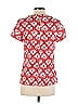 Boden Damask Batik Brocade Red Short Sleeve Silk Top Size 4 - photo 2