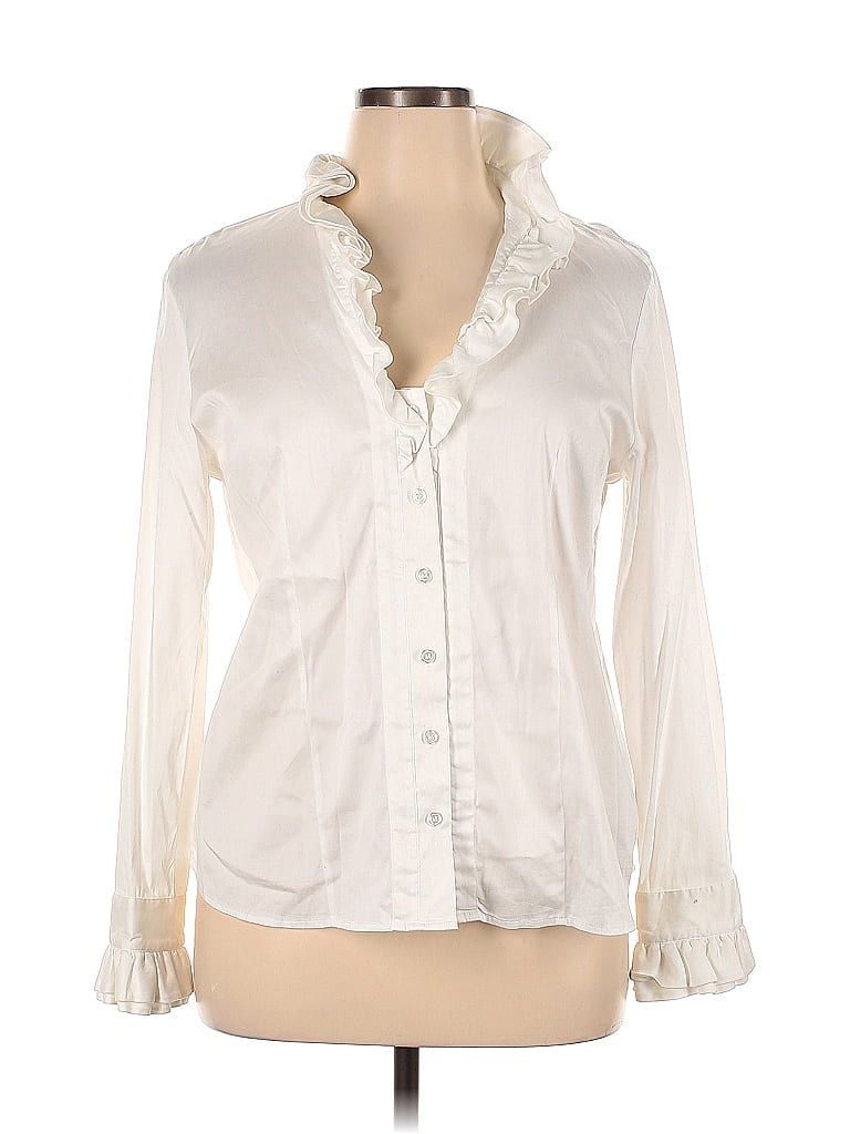 Soft Surroundings Ivory Long Sleeve Blouse Size XL - 68% off | ThredUp