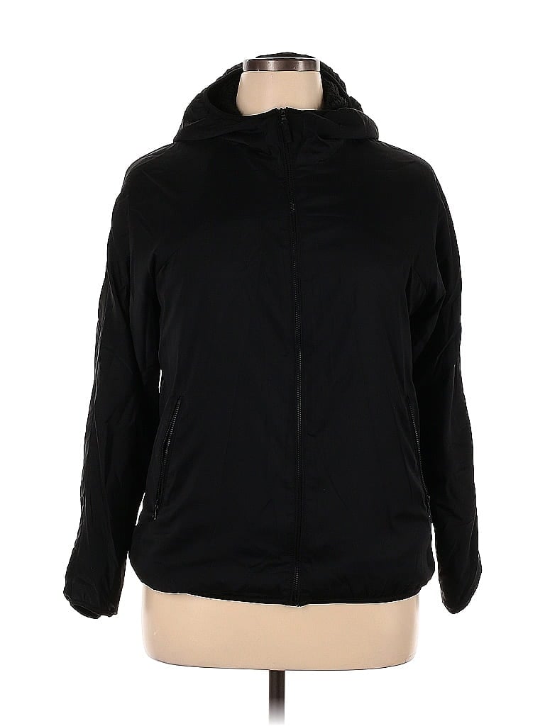 Uniqlo 100% Polyester Black Faux Fur Jacket Size XL - photo 1