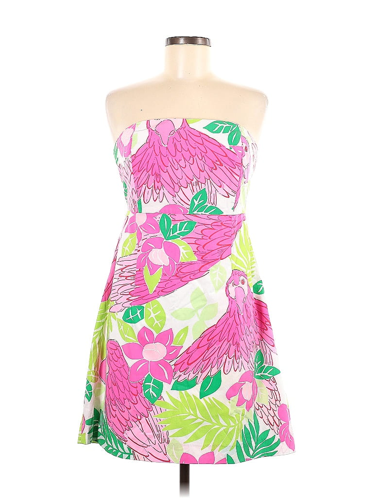 Lilly Pulitzer 100 Cotton Tropical Pink Cocktail Dress Size 8 69