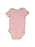 Carter's 100% Cotton Stripes Pink Short Sleeve Onesie 6-9 MO / 9 MO - photo 1