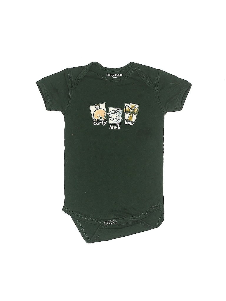 College Kids 100% Cotton Graphic Green Short Sleeve Onesie 12-18 MO / 18 MO - photo 1