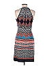 Laundry by Shelli Segal 100% Polyester Paisley Fair Isle Graphic Aztec Or Tribal Print Blue Cocktail Dress Size 8 - photo 2