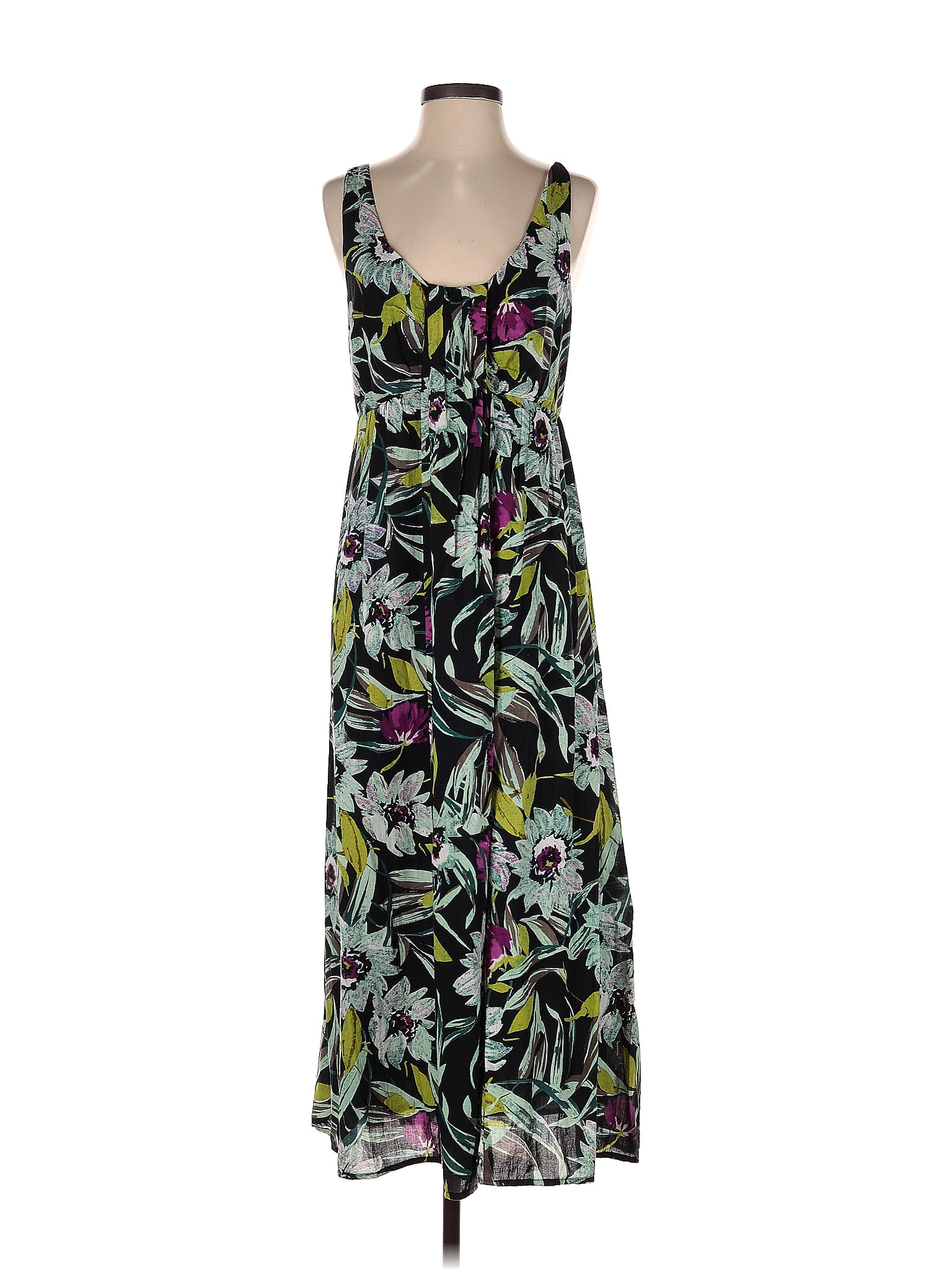 Anthony Richards 100 Cotton Floral Motif Tropical Green Cocktail Dress