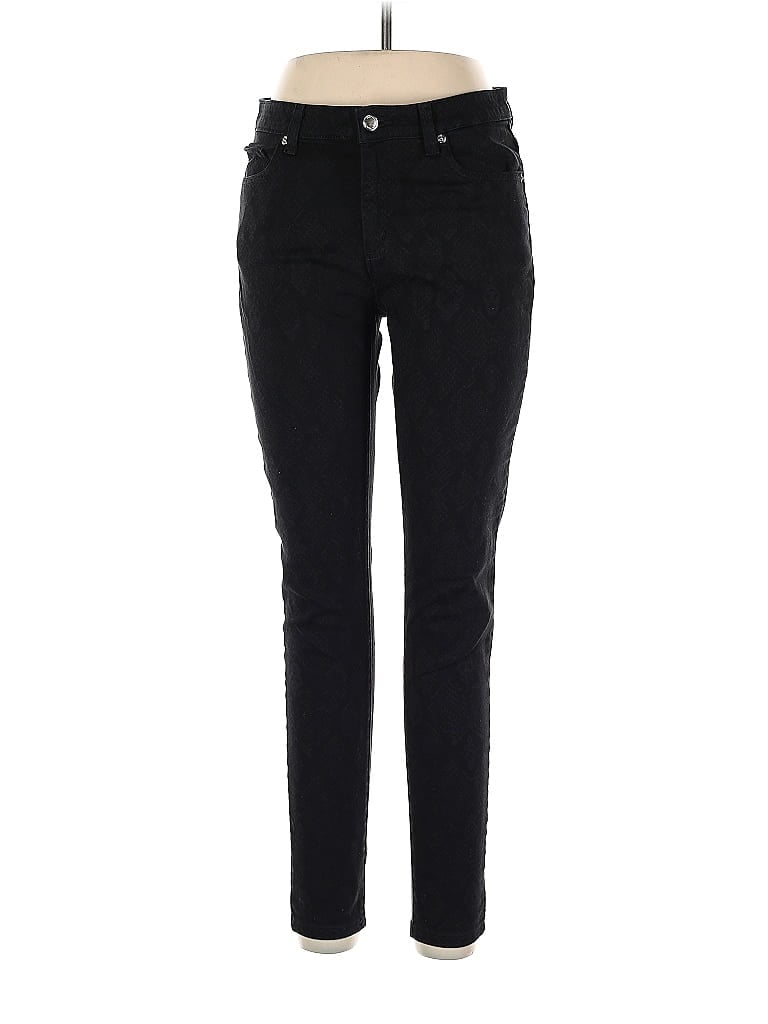 KORS Michael Kors Houndstooth Jacquard Tweed Chevron-herringbone Chevron Black Jeans Size 10 - photo 1