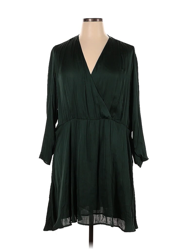 MNG 100% Polyester Green Casual Dress Size 16 - photo 1