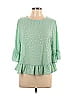 W5 100% Polyester Green 3/4 Sleeve Blouse Size L - photo 1