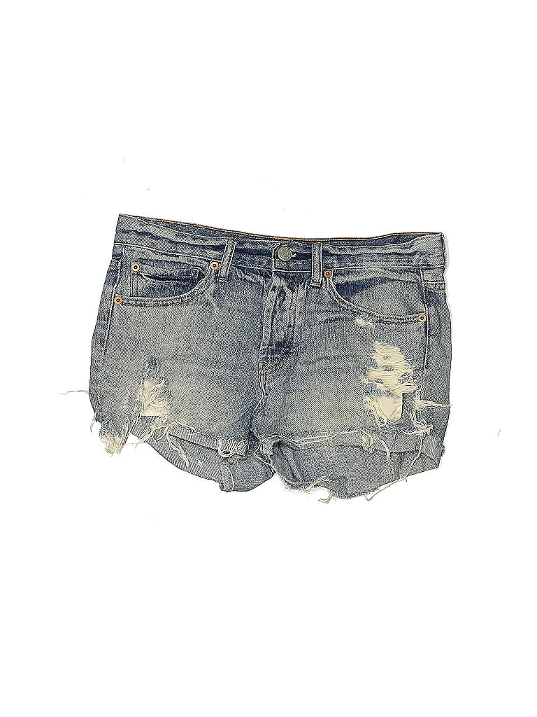 BDG 100% Cotton Acid Wash Print Hearts Stars Blue Denim Shorts Size 26W - photo 1