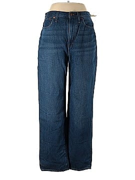Madewell Baggy Straight Jeans in Dark Worn Indigo Wash (view 1)