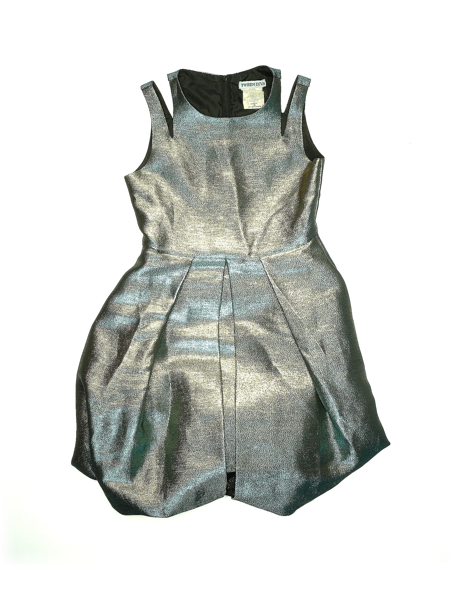 Robe De Soirée Tween Diva En Dentelle Noir & Ivoire Taille 12 - Occasion Très Bon état, Pour Mariage, Fête, Croisière