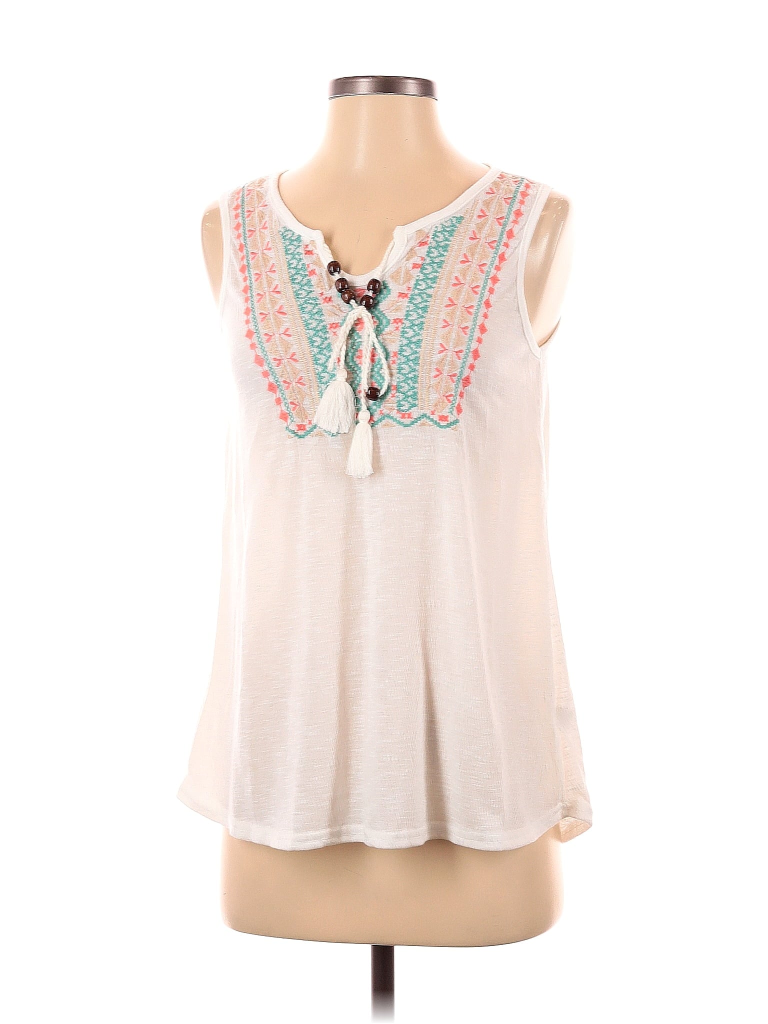 Top Sans Manches New York & Company - Taille XL, Col Boutonné Et Dos Long