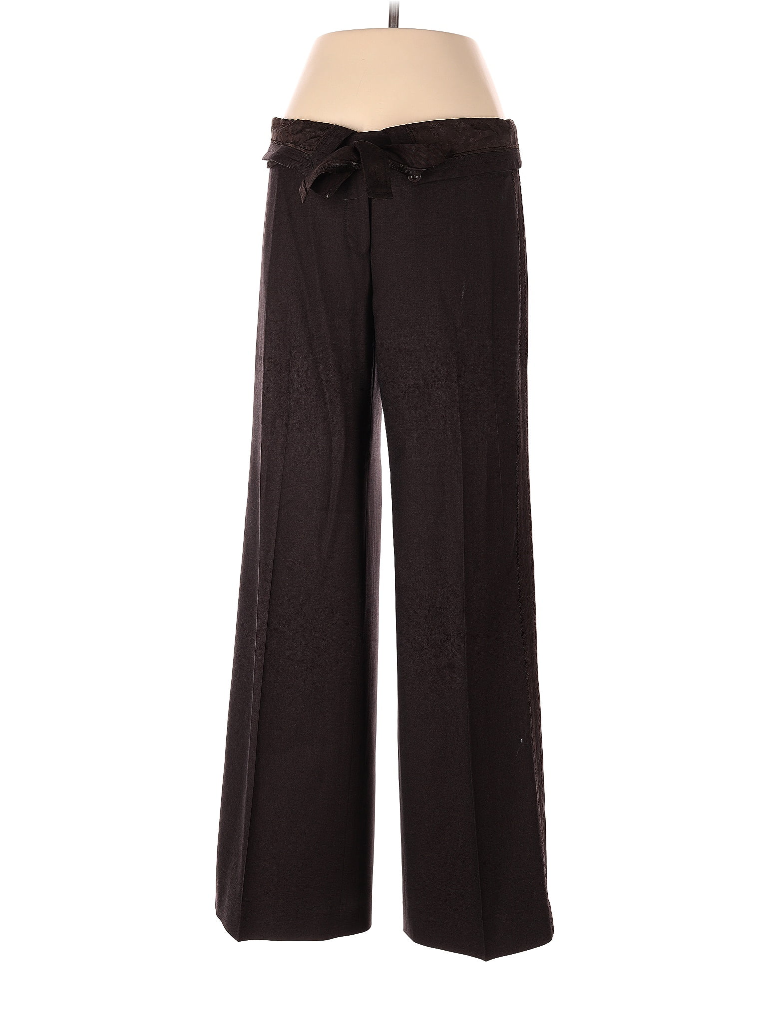 Elie Tahari 100 Wool Brown Wool Pants Size 4 84 Off Thredup