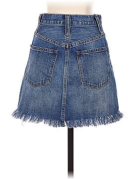 Madewell Rigid Denim Straight Mini Skirt: Destructed Edition (view 2)