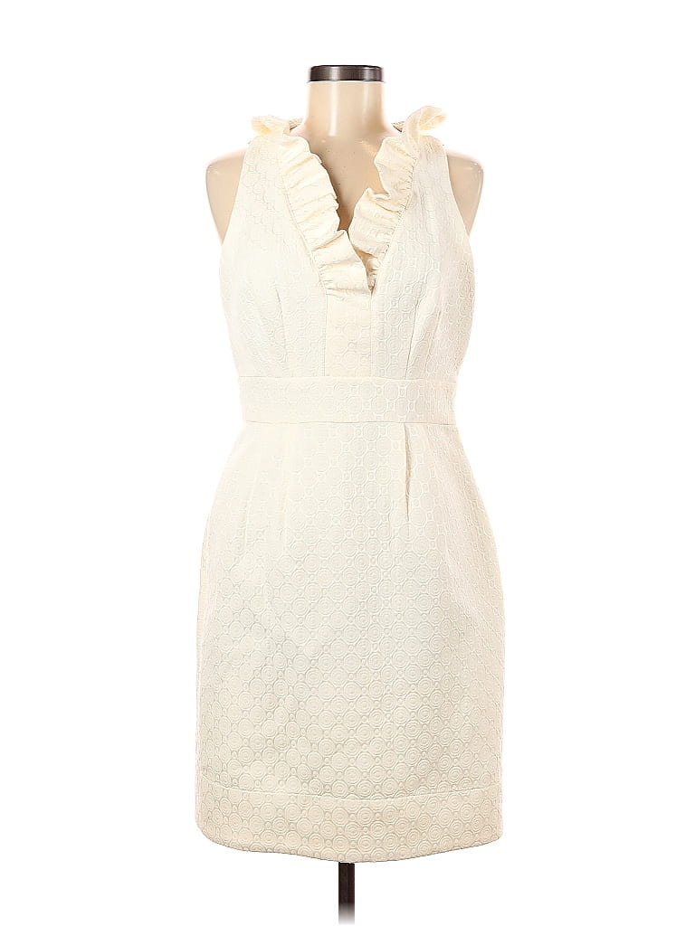 Taylor Jacquard Ivory Cocktail Dress Size 8 - photo 1