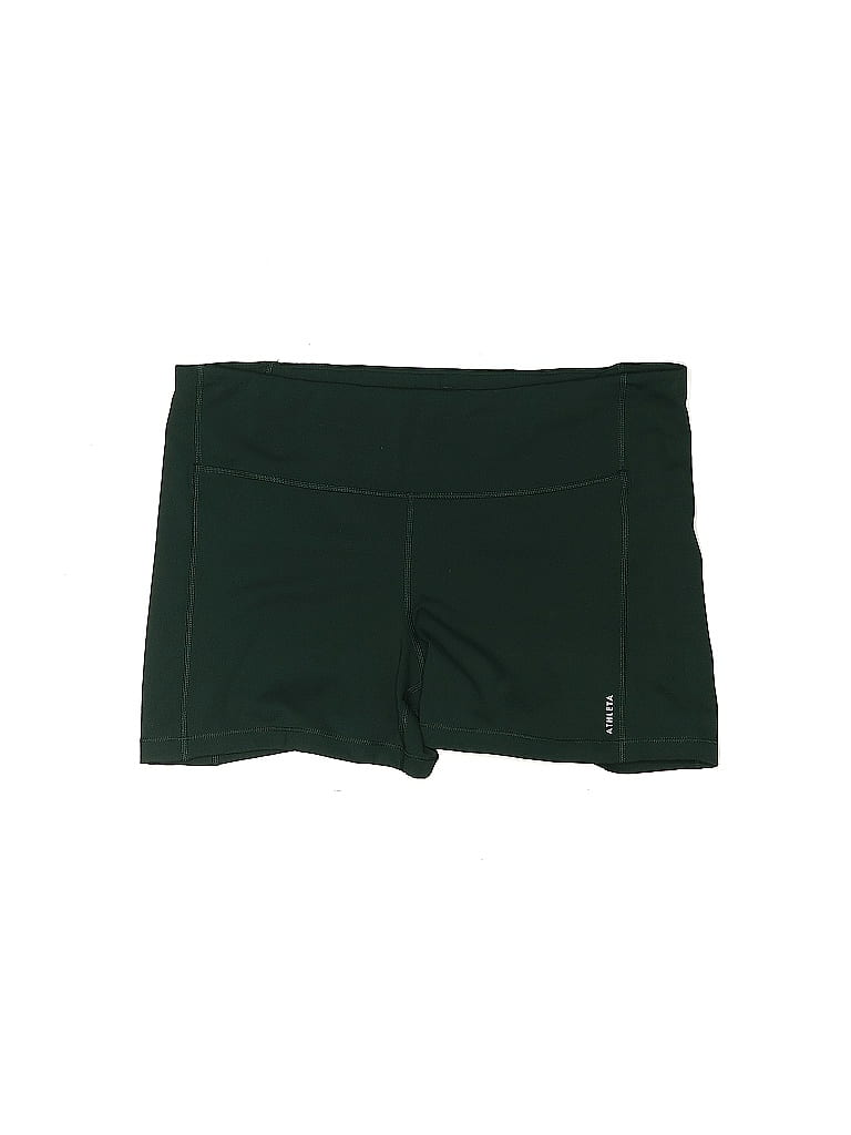 Athleta Solid Tortoise Green Athletic Shorts Size XL - photo 1