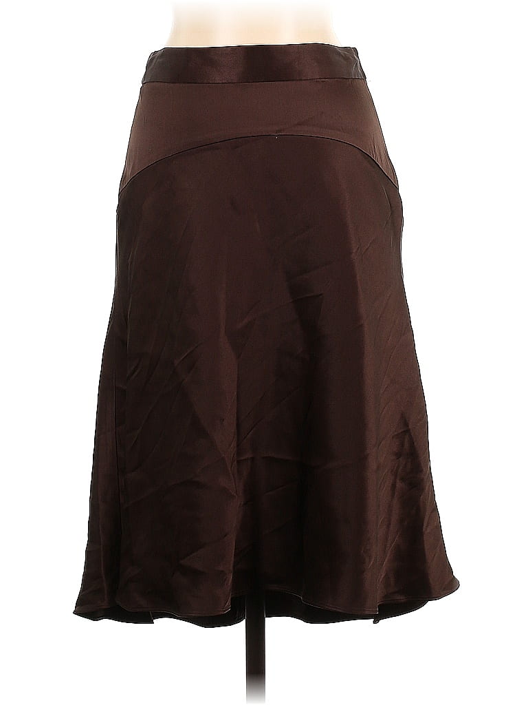 Banana Republic 100% Silk Solid Tortoise Brown Casual Skirt Size 0 - photo 1
