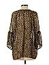 Traffic People 100% Polyester Animal Print Gold 3/4 Sleeve Blouse Size S - photo 2
