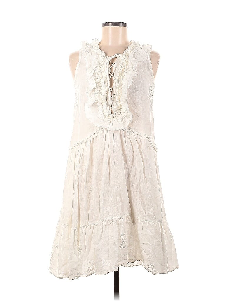 120% Lino Ivory Casual Dress Size M - photo 1