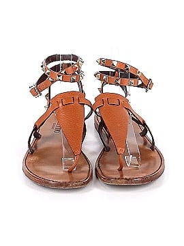 Valentino Flat Rockstud Ankle-Wrap Gladiator Sandals (view 2)