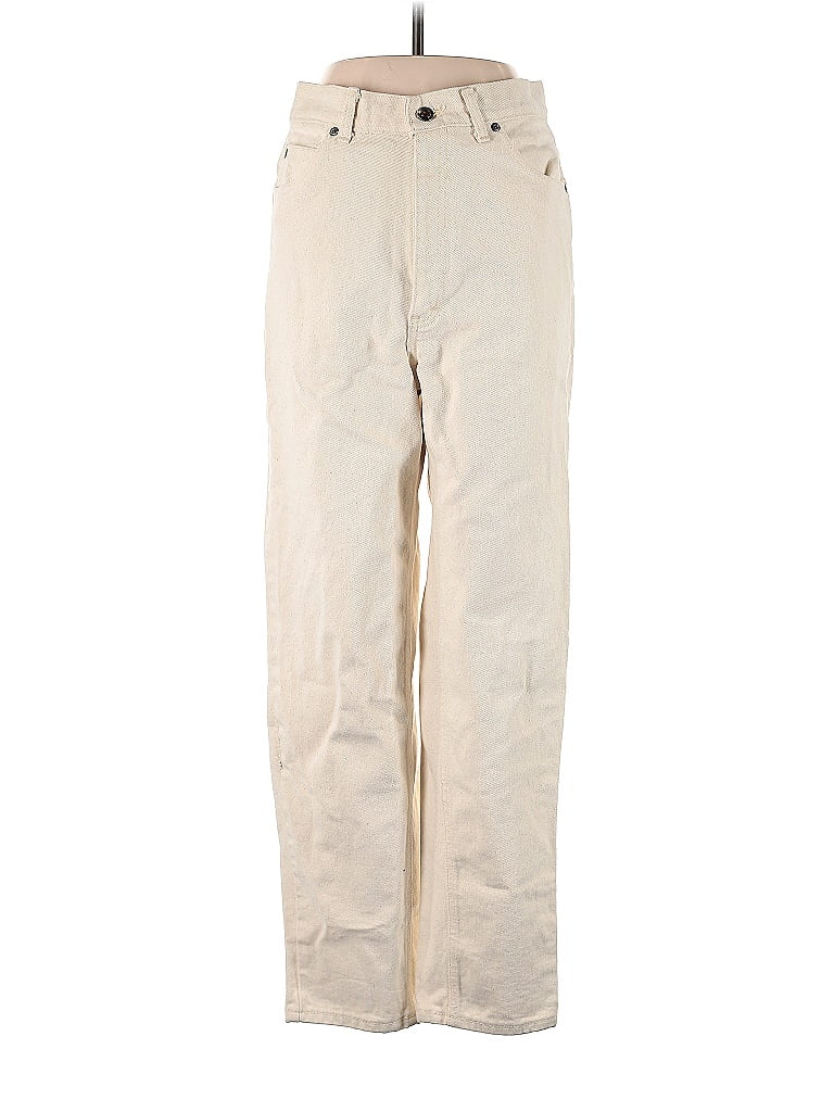 River 100% Cotton Acid Wash Print Ivory Jeans Size S - photo 1