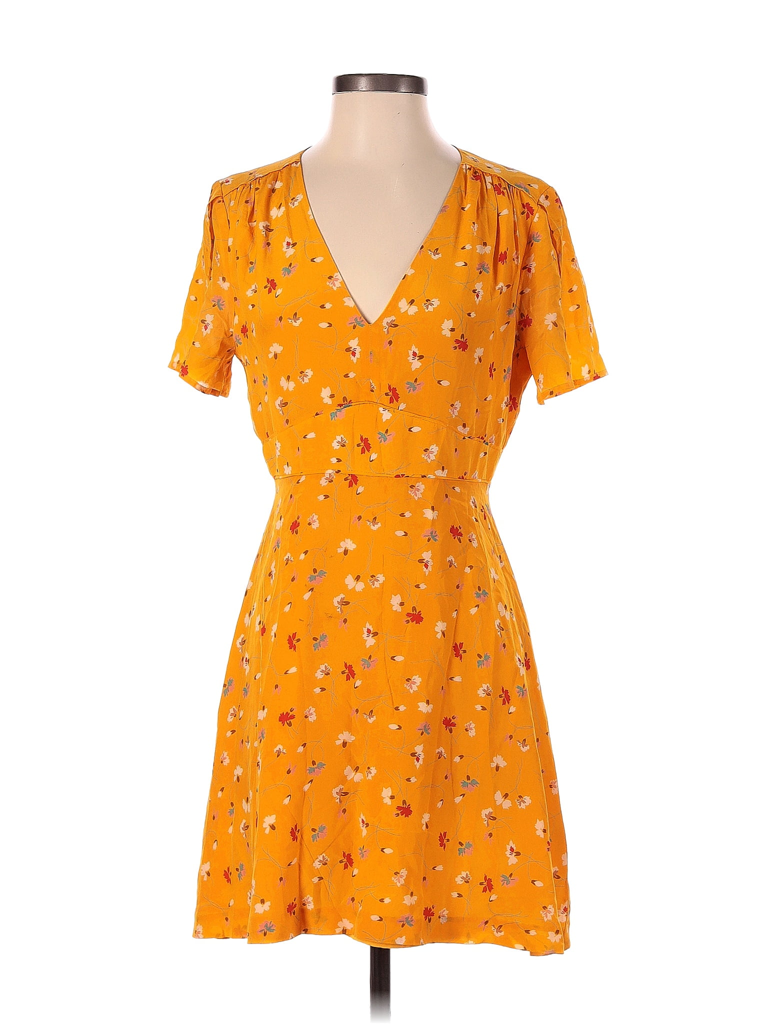 Madewell 100% Silk Orange Casual Dress Size 4 - 70% off | ThredUp