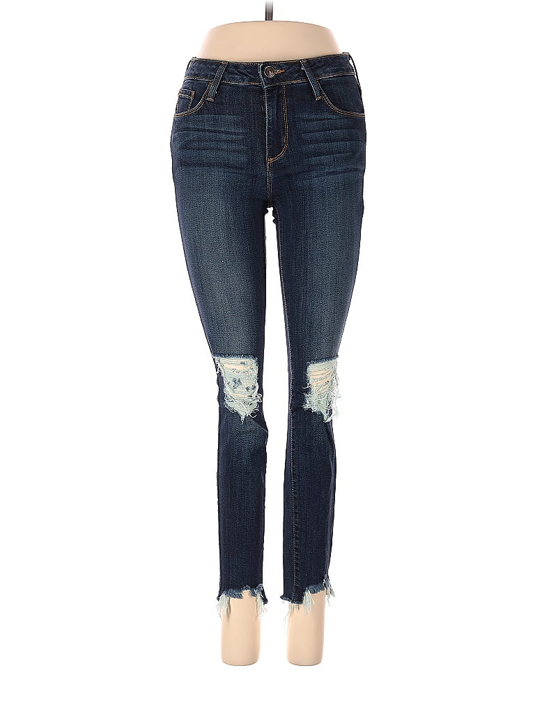 Just Black Color Block Blue Jeans Size 26 waist - photo 1