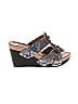 Vince Camuto Jacquard Snake Print Baroque Print Brown Wedges Size 8 - photo 1