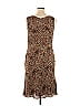 Alfani 100% Silk Tortoise Snake Print Animal Print Leopard Print Brown Casual Dress Size 14 - photo 2