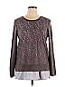 Simply Vera Vera Wang Marled Damask Brocade Brown Pullover Sweater Size XL - photo 1