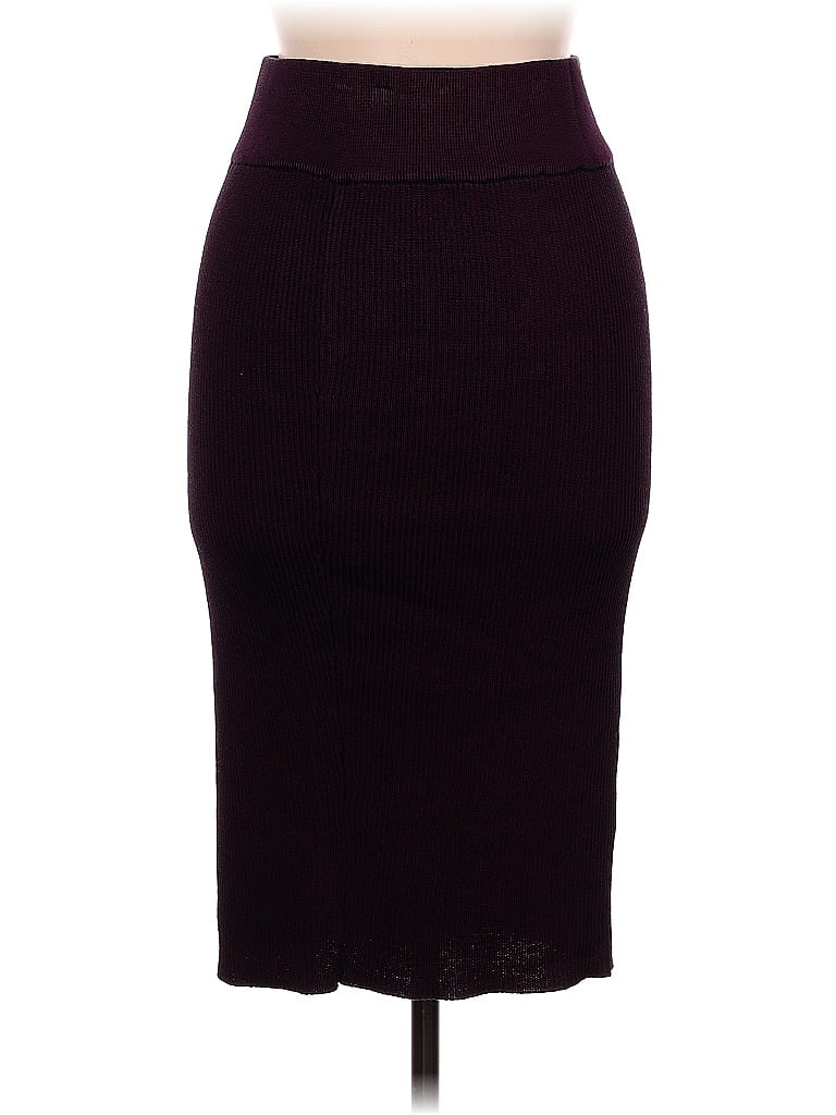 Bar III Solid Burgundy Casual Skirt Size L - photo 1