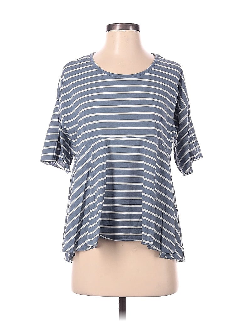 Pre-owned True Craft Short Sleeve Top Gray Boatneck Tops