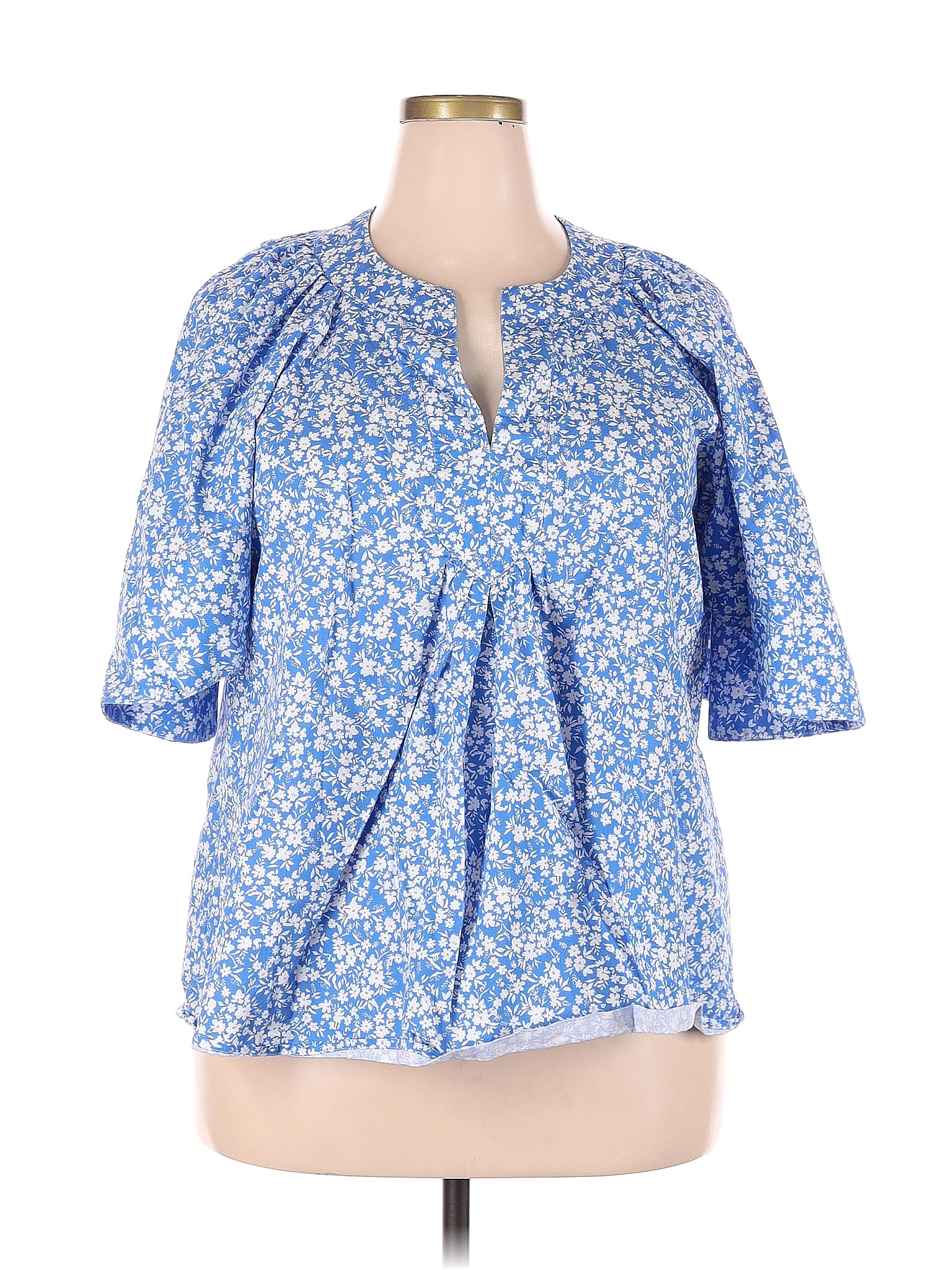 Tuckernuck Blue Short Sleeve Blouse Size XXL 75 off ThredUp