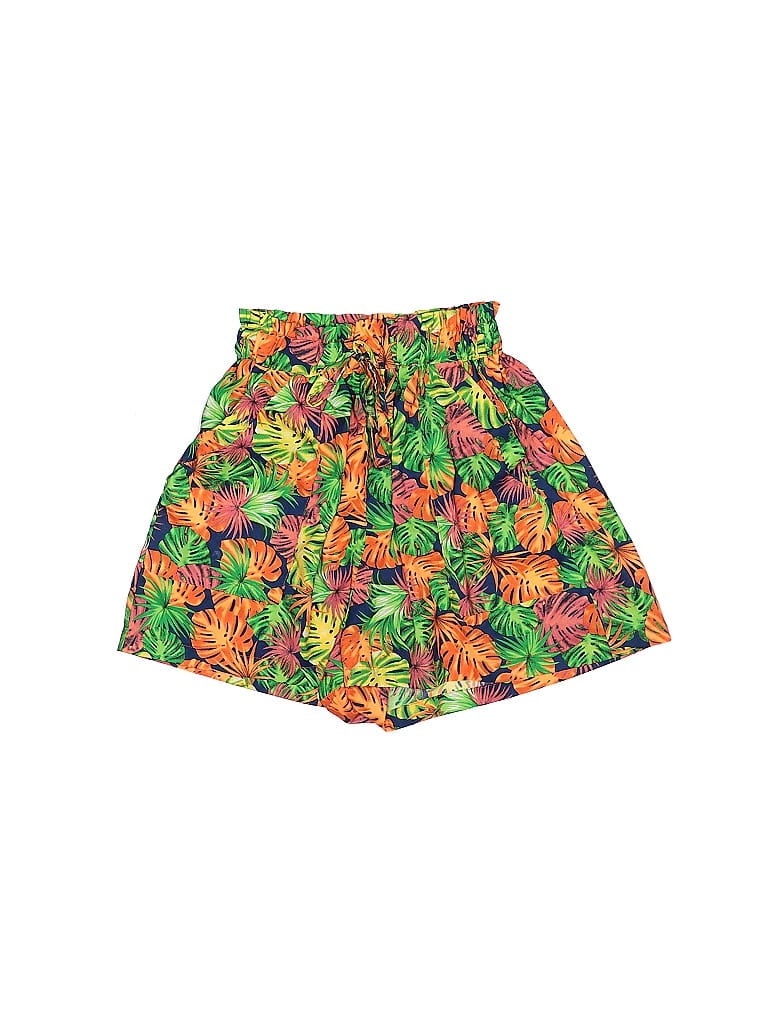 Chandelier Tortoise Floral Motif Floral Batik Graphic Tropical Animal Print Orange Shorts Size S - photo 1