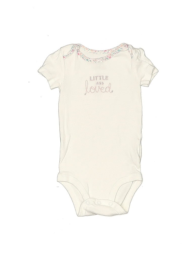CARTER'S Pre-owned Babies' Short Sleeve Onesie In White
