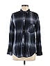 BDG 100% Cotton Plaid Ombre Blue Long Sleeve Button-Down Shirt Size M - photo 1