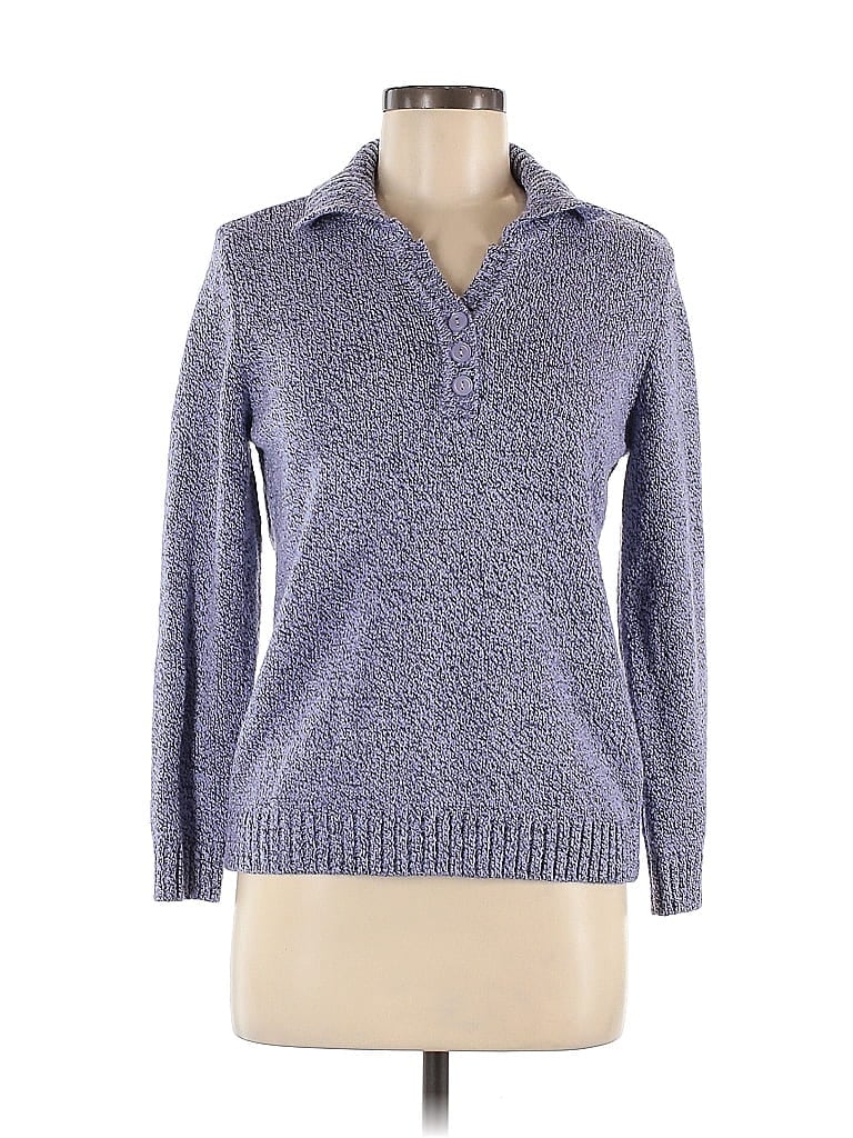 Karen Scott Marled Tweed Purple Pullover Sweater Size M - photo 1