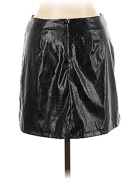 Pink Rose Faux Leather Skirt (view 2)
