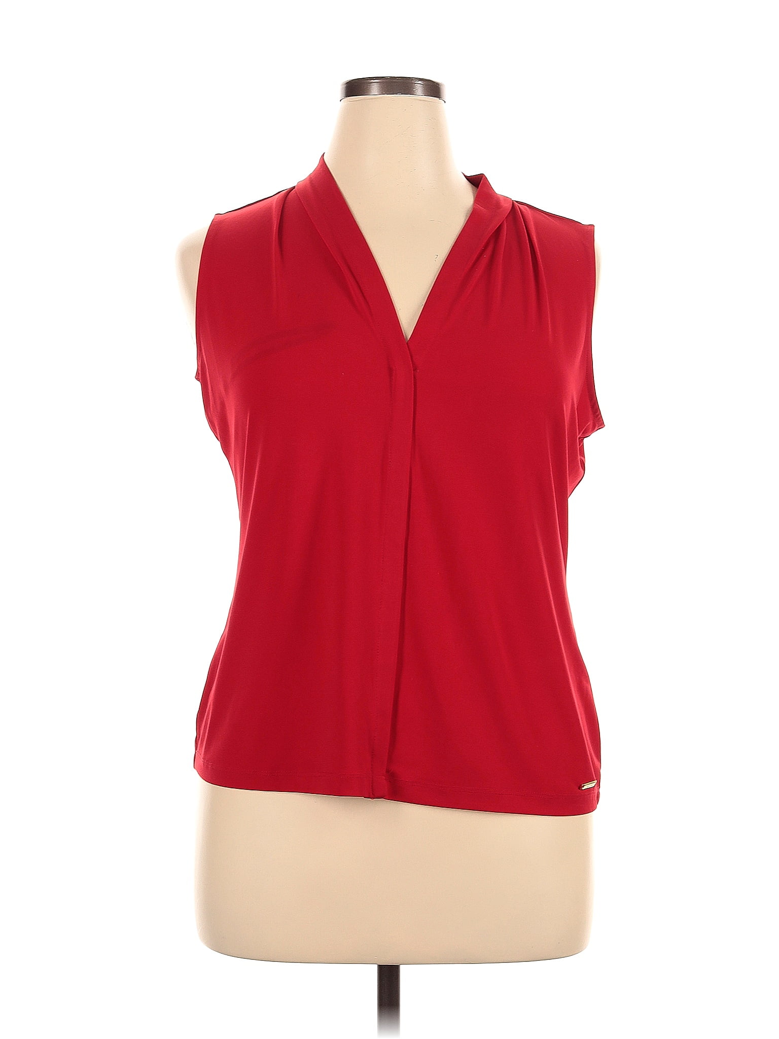 Calvin Klein Red Sleeveless Blouse Size XL (Petite) - 74% off | ThredUp