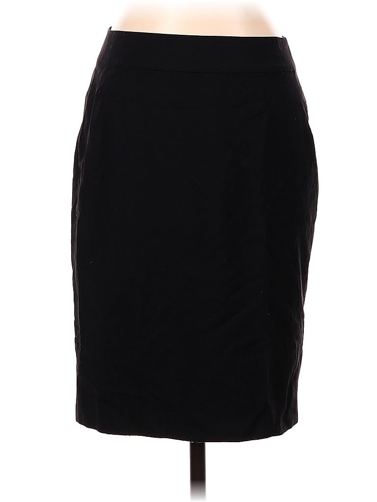 Ann Taylor Solid Black Wool Skirt Size 4 (Petite) - photo 1