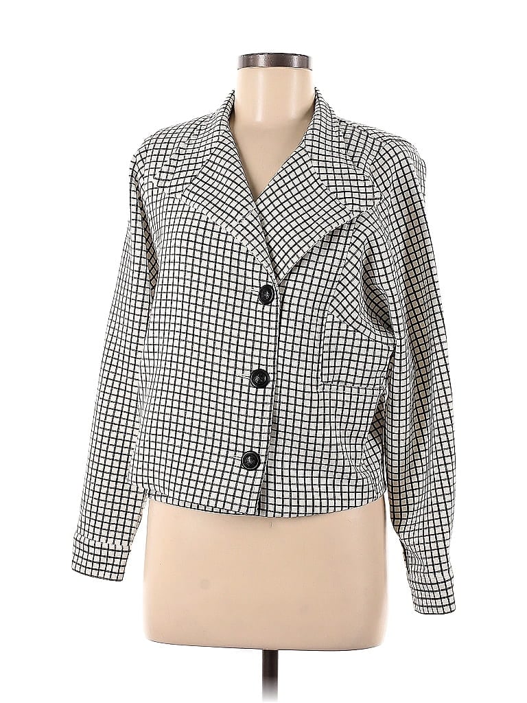 CAbi Houndstooth Checkered-gingham Ivory Jacket Size S - photo 1