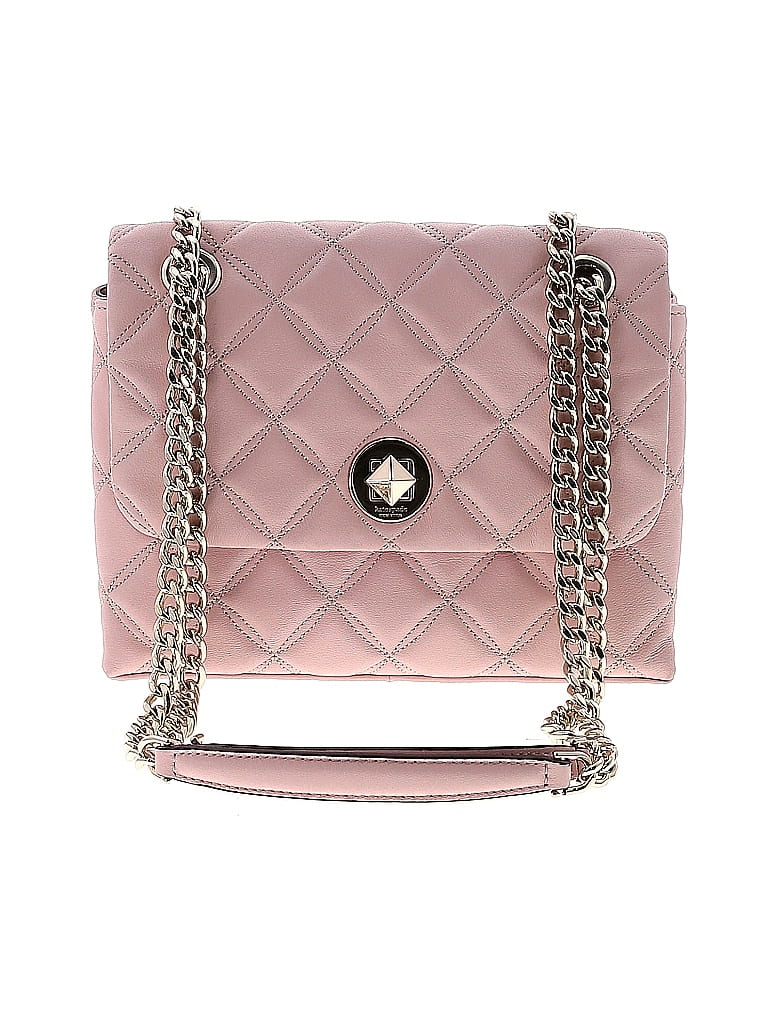 Kate Spade New York 100 Leather Argyle Pink Leather Shoulder Bag One Size 71 Off Thredup 2575