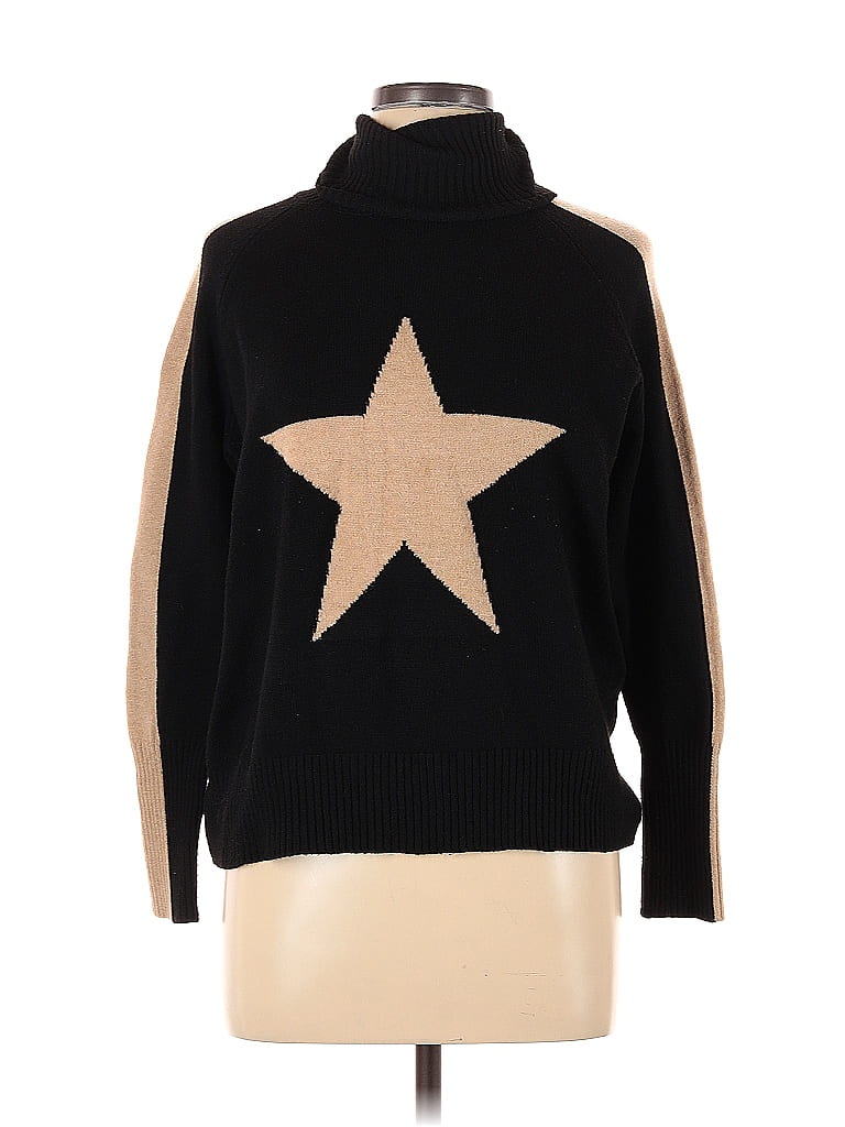 Sweet Romeo Stars Black Turtleneck Sweater Size L - photo 1