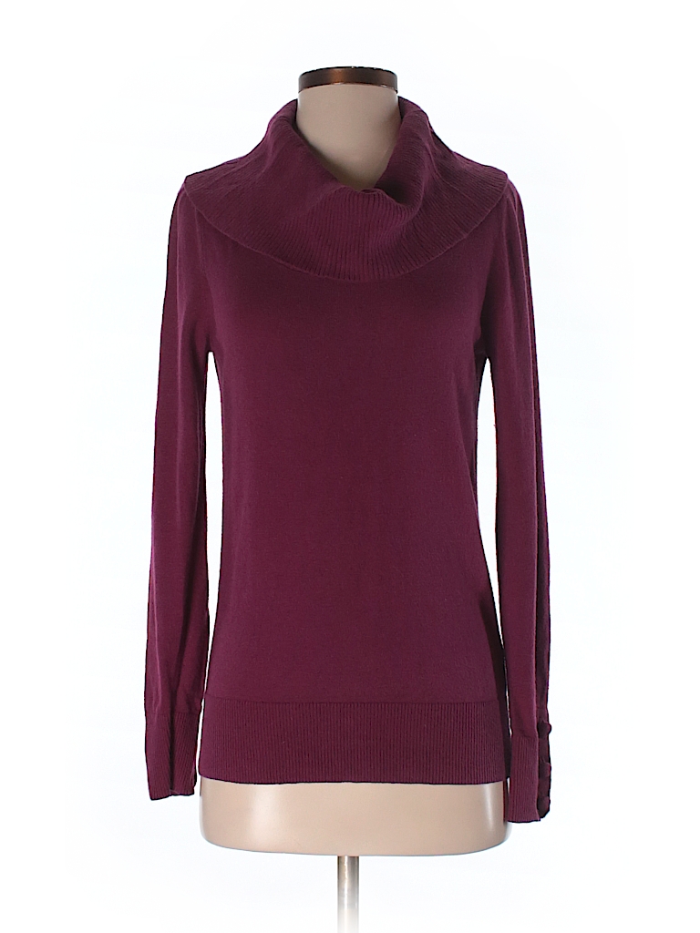 Banana Republic Factory Store Solid Dark Purple Pullover Sweater Size S ...