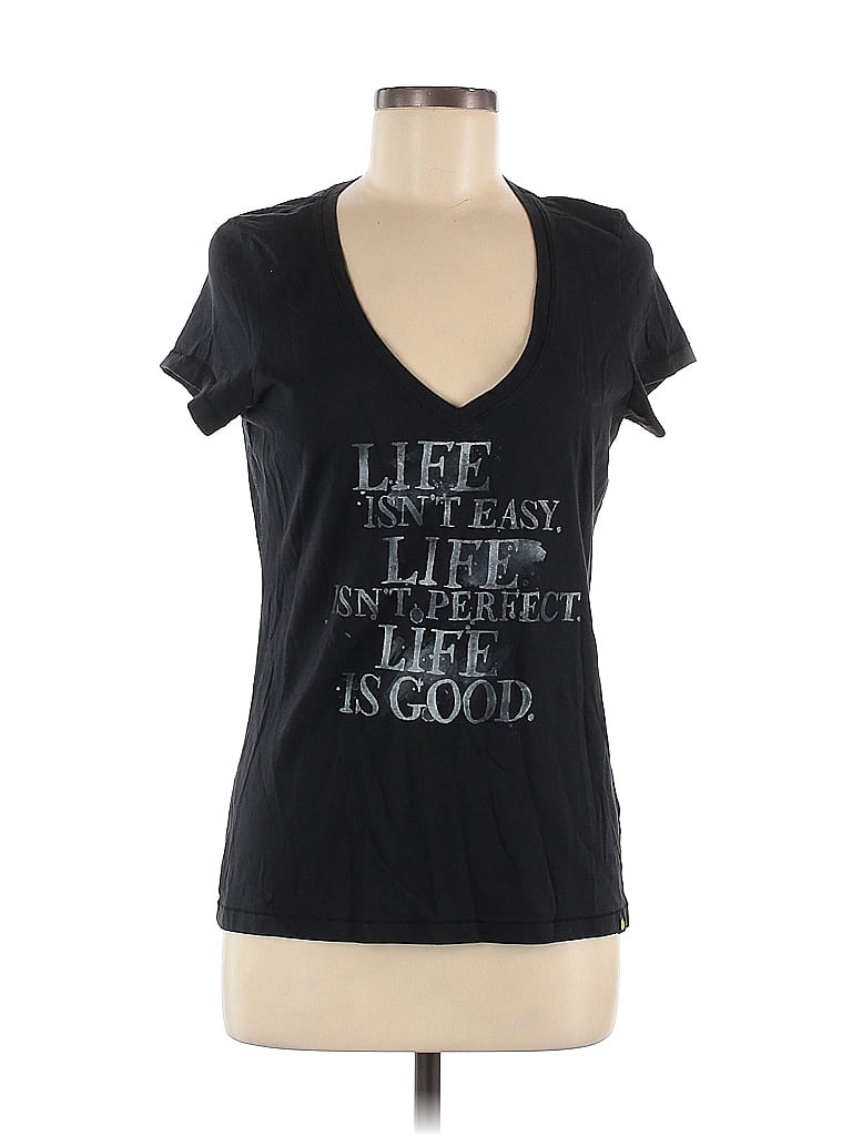 Life Is Good 100% Cotton Black Short Sleeve T-Shirt Size M - photo 1