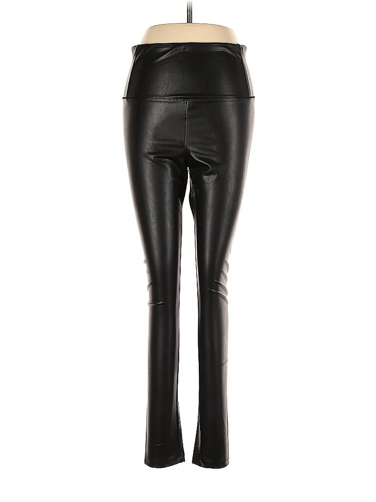 Pre-owned David Lerner Faux Leather Pants In Black