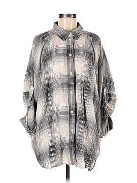 American Eagle Outfitters 3/4 Sleeve Button-Down Shirt (view 1)