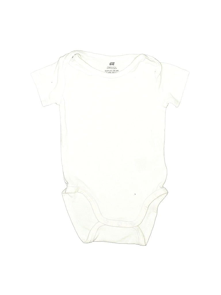 Pre-owned H&m Babies' Short Sleeve Onesie In White