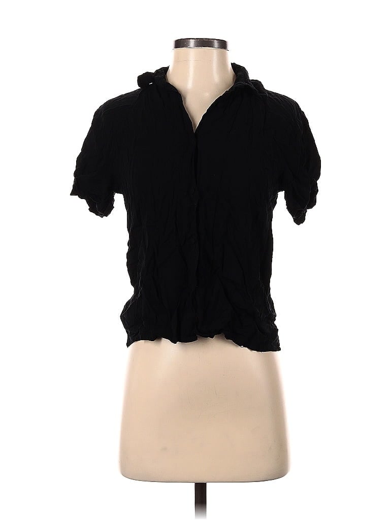 NASTY GAL INC. Pre-owned Short Sleeve Blouse In Black