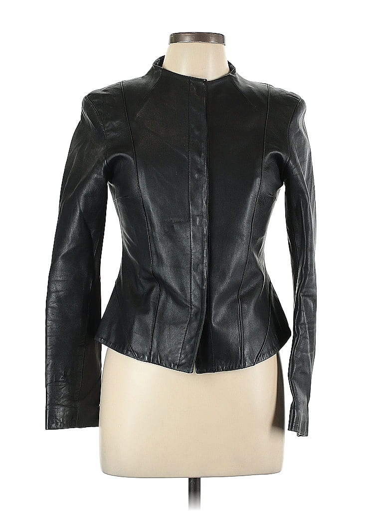 Filippa Black Faux Leather Jacket Size 6 - photo 1