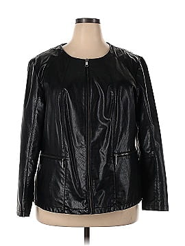 Roz & Ali Faux Leather Jacket (view 1)